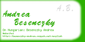 andrea besenczky business card